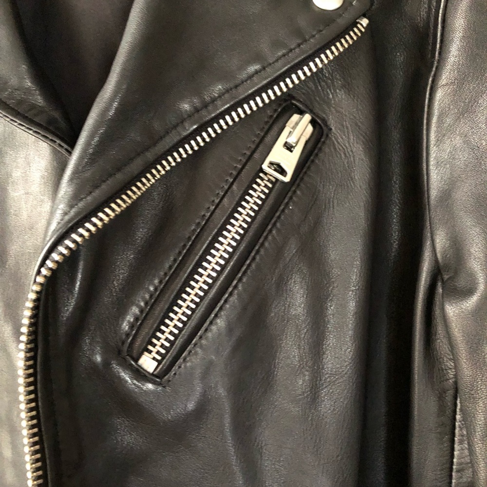 Allsaints mens Rigg leather biker jacket - Picture 10 of 15